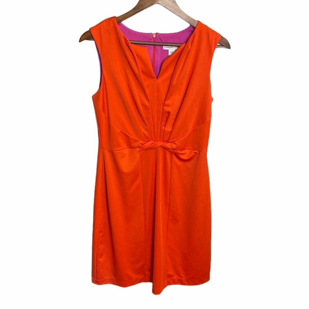 Coldwater Creek Coral Twist Dress Size 4 NWT